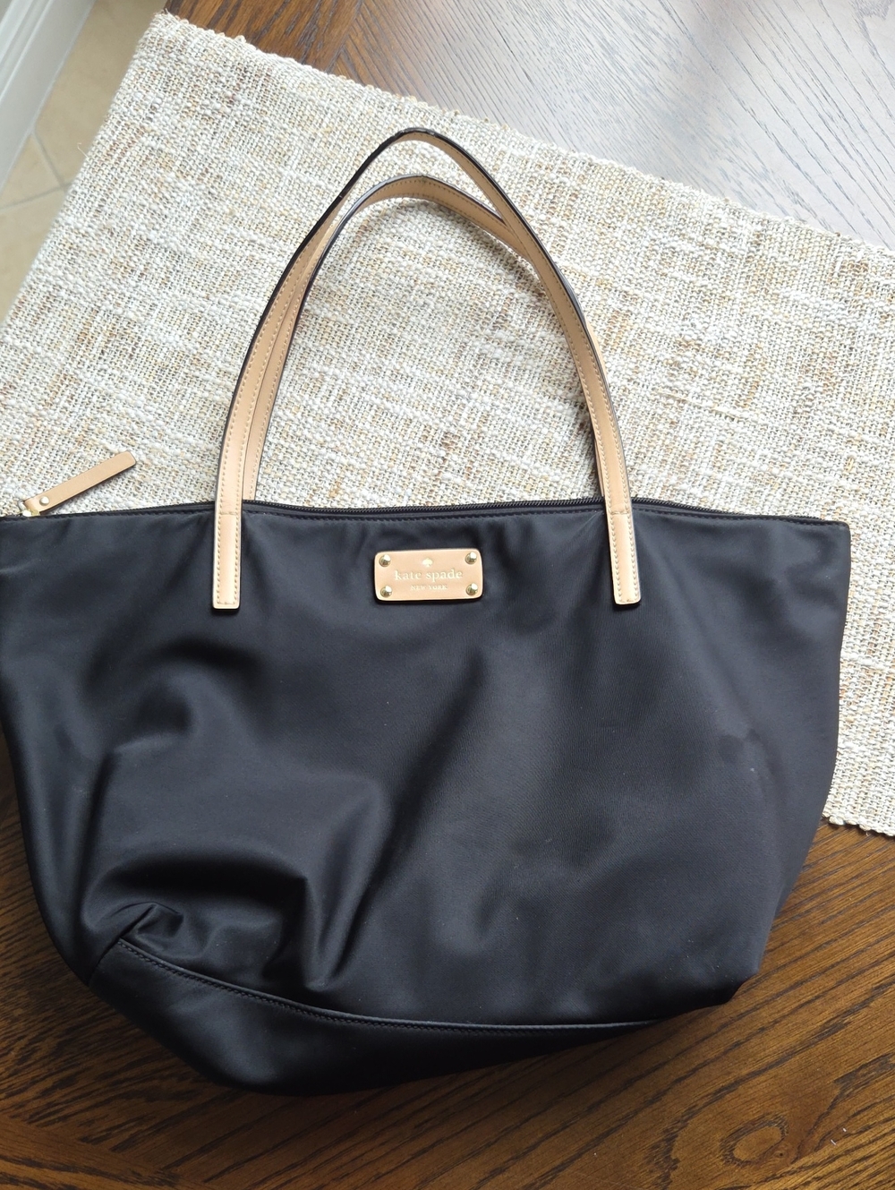 Kate Spade Zipper  Black Tote Bag